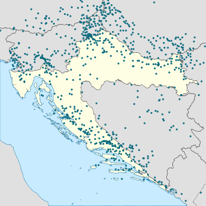 Map of Šibenik-Knin County with markings for the individual supporters