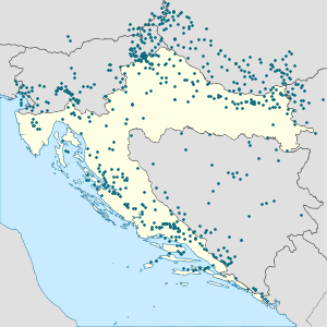 Biresyel destekçiler için işaretli Hırvatistan haritası