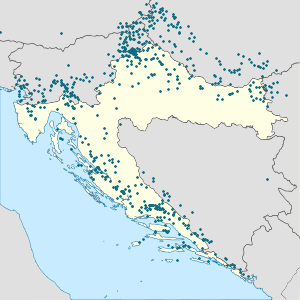 Kort over Kroatien med tags til hver supporter 