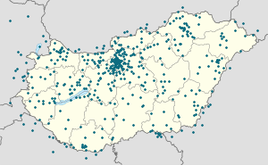 Harta lui Ungaria cu marcatori pentru fiecare suporter