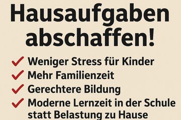 Imagen de la petición Lernzeit statt Hausaufgaben an allen Schulen in NRW