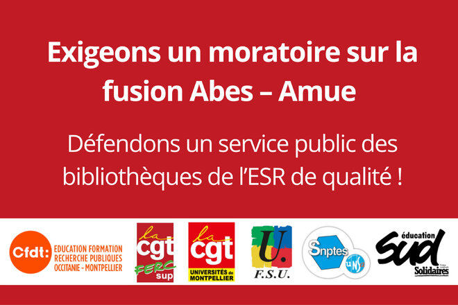 Exigeons un moratoire sur la fusion Abes – Amue ! - Online petition