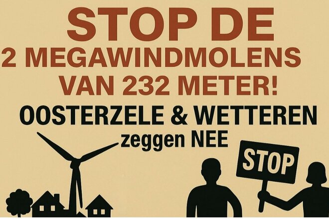 Géén megawindmolens van 232 m én 240 m hoogte in Oosterzele/Wetteren ...