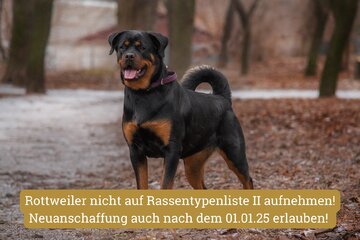 Immagine della petizione Für die Aufhebung des pauschalen Rottweiler-Verbot im Kanton Zürich