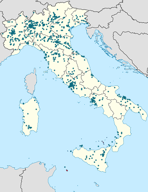 Იტალია-ის რუკა თითოეული მხარდამჭერის მარკერებით