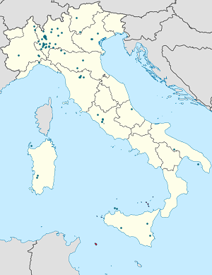 Karte von Pavia mit Markierungen für die einzelnen Unterstützenden