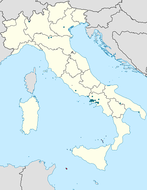 Map of Campania with markings for the individual supporters