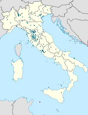 Map of Siena with markings for the individual supporters