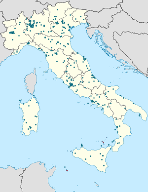 Map of Italy with markings for the individual supporters