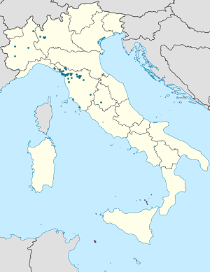 Map of Viareggio with markings for the individual supporters