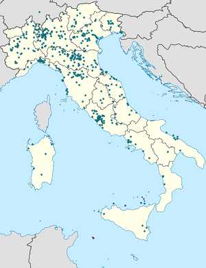 Map of Italy with markings for the individual supporters
