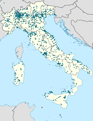 Map of Italy with markings for the individual supporters