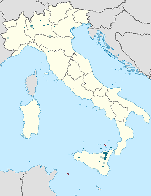 Map of Castiglione di Sicilia with markings for the individual supporters