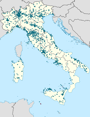 Kort over Italien med tags til hver supporter 