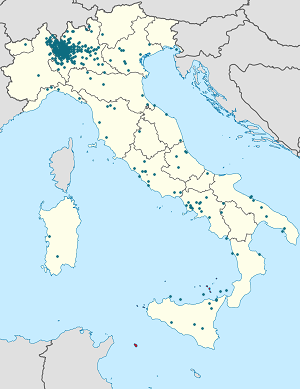 Map of Lombardy with markings for the individual supporters