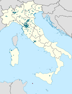 Map of Tuscany with markings for the individual supporters