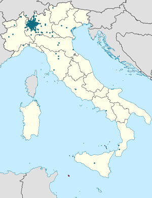 Map of Lombardy with markings for the individual supporters