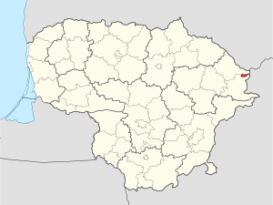 Map of Lithuania with markings for the individual supporters