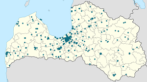Map of Latvia with markings for the individual supporters
