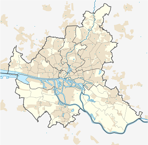 Mapa mesta Hamburg-Mitte so značkami pre jednotlivých podporovateľov