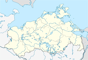 Mapa de Mecklemburgo-Pomerania Occidental con etiquetas para cada partidario.