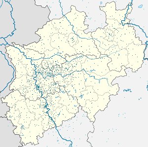Nordrhein-Westfalen kartta tunnisteilla jokaiselle kannattajalle