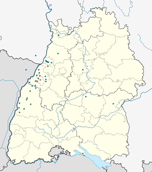 Karte von Baden-Baden mit Markierungen für die einzelnen Unterstützenden