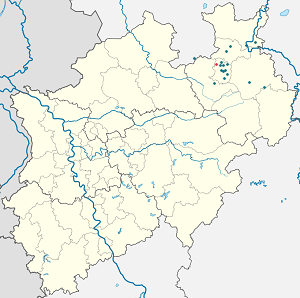 Mapa mesta Dornberg so značkami pre jednotlivých podporovateľov