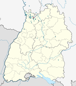 Harta lui Neckargemünd cu marcatori pentru fiecare suporter