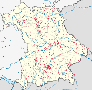 Mapa de Baviera con etiquetas para cada partidario.