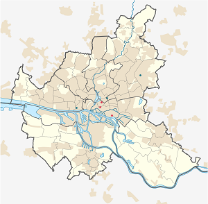 Zemljevid Hamburg-Mitte z oznakami za vsakega navijača