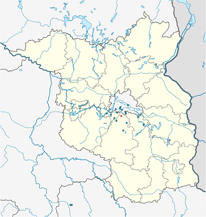 Karta mjesta Großbeeren s oznakama za svakog pristalicu