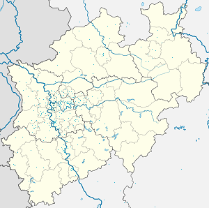 Kart over Duisburg med markører for hver supporter