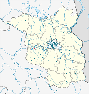 Map of Brandenburg an der Havel with markings for the individual supporters