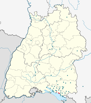 Karte von Friedrichshafen mit Markierungen für die einzelnen Unterstützenden