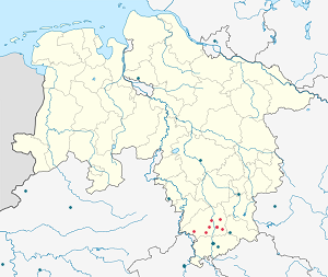 Mapa Powiat Northeim ze znacznikami dla każdego kibica