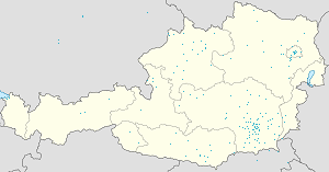 Mapa mesta Graz so značkami pre jednotlivých podporovateľov