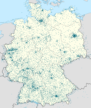 Mapa města Německo se značkami pro každého podporovatele 