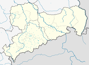 Mapa města Okres Erzgebirgs se značkami pro každého podporovatele 