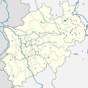 Kort over Kreis Lippe med tags til hver supporter 