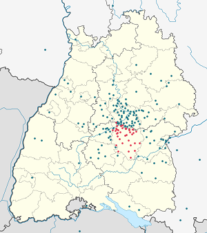 Karte von Landkreis Reutlingen mit Markierungen für die einzelnen Unterstützenden