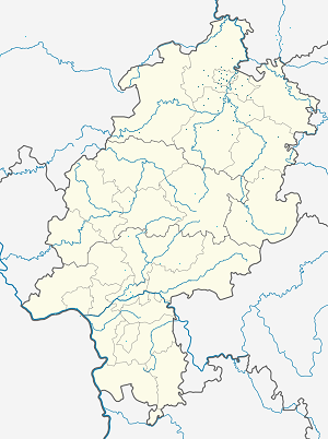Zemljevid Regierungsbezirk Kassel z oznakami za vsakega navijača