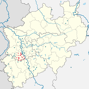 Karte von Rhein-Kreis Neuss mit Markierungen für die einzelnen Unterstützenden