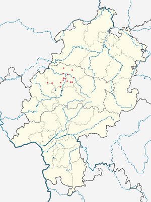 Karte von Landkreis Marburg-Biedenkopf mit Markierungen für die einzelnen Unterstützenden