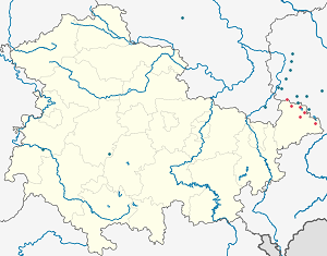 Mapa města Zemský okres Altenburger Land se značkami pro každého podporovatele 