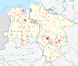 Карта на Долна Саксония с маркери за всеки поддръжник