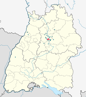 Karte von Ludwigsburg mit Markierungen für die einzelnen Unterstützenden