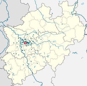 A(z) Mülheim an der Ruhr térképe címkékkel minden támogató számára