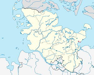 Karte von Neustadt in Holstein mit Markierungen für die einzelnen Unterstützenden
