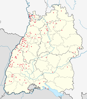 Karte von Baden-Württemberg mit Markierungen für die einzelnen Unterstützenden